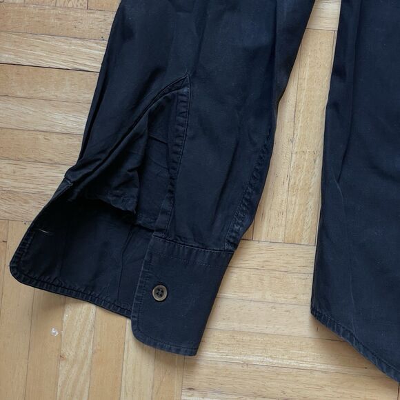 DRIES VAN NOTEN Button Down Shirt Men Size Small 46 Black Cotton Long Sleeve - Picture 8 of 10